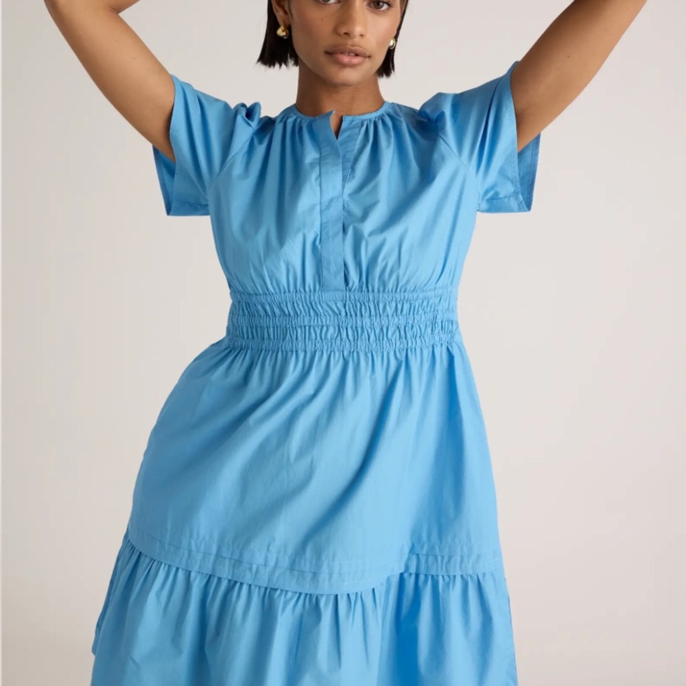 Quince Tiered Short Sleeve Mini Dress Size Large - Picture 11 of 11